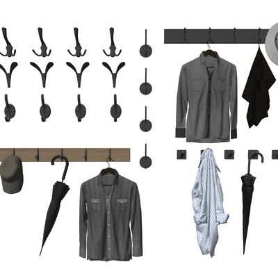  现代挂衣钩su模型 