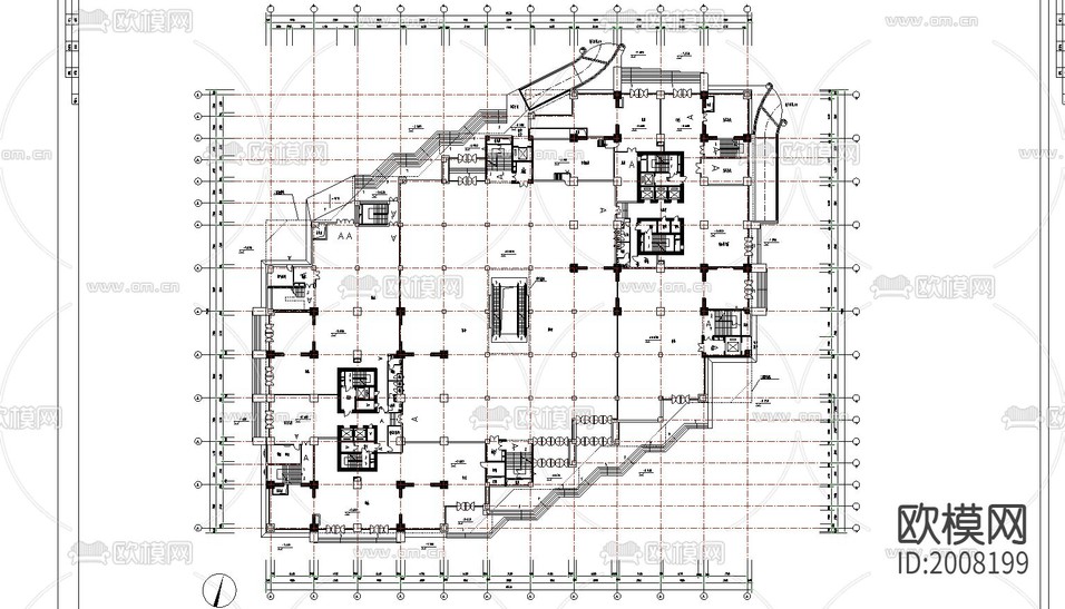 大型商場(chǎng)建筑cad施工圖下載(渲染圖3)