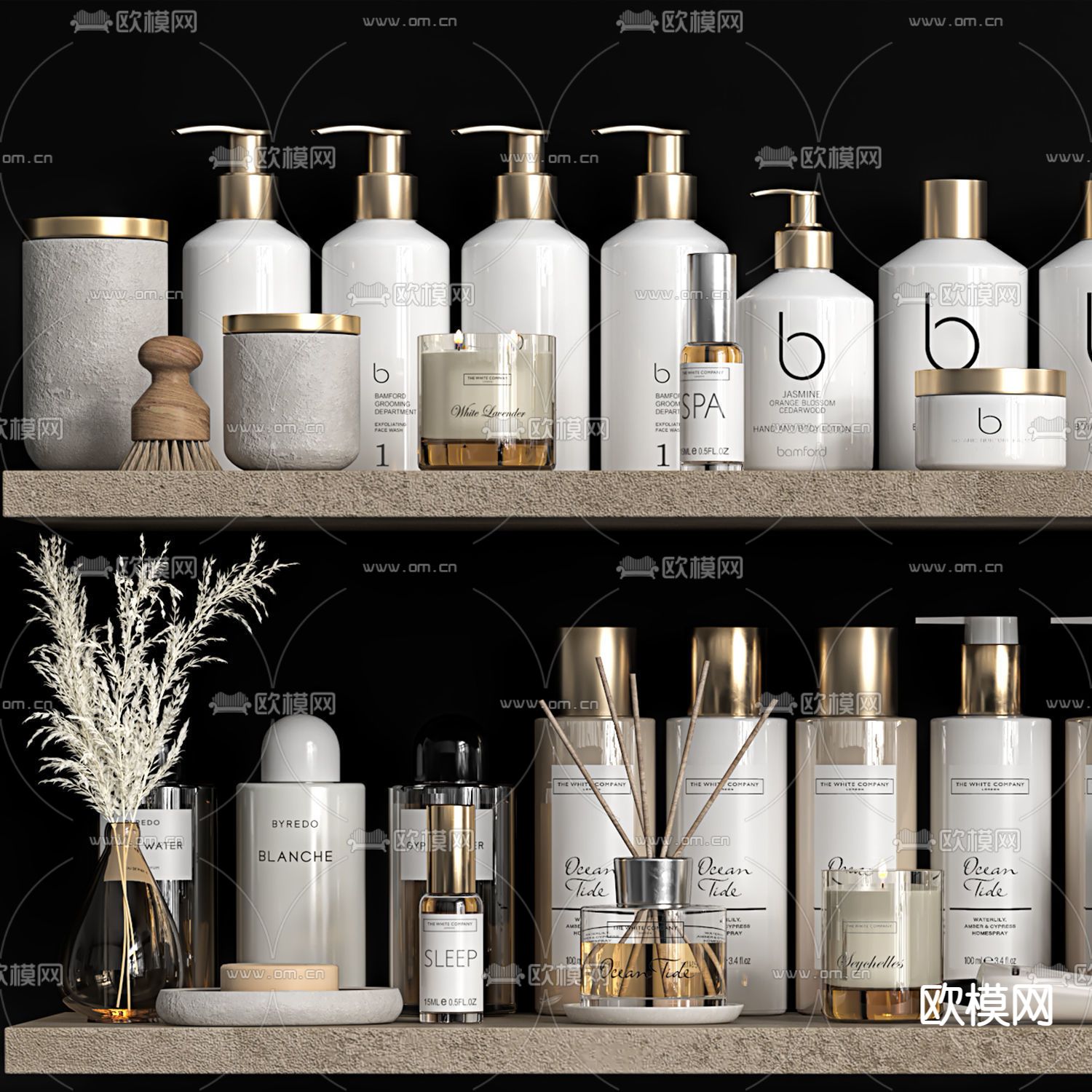 现代香薰护肤洗涤日用3d模型下载（渲染图4）