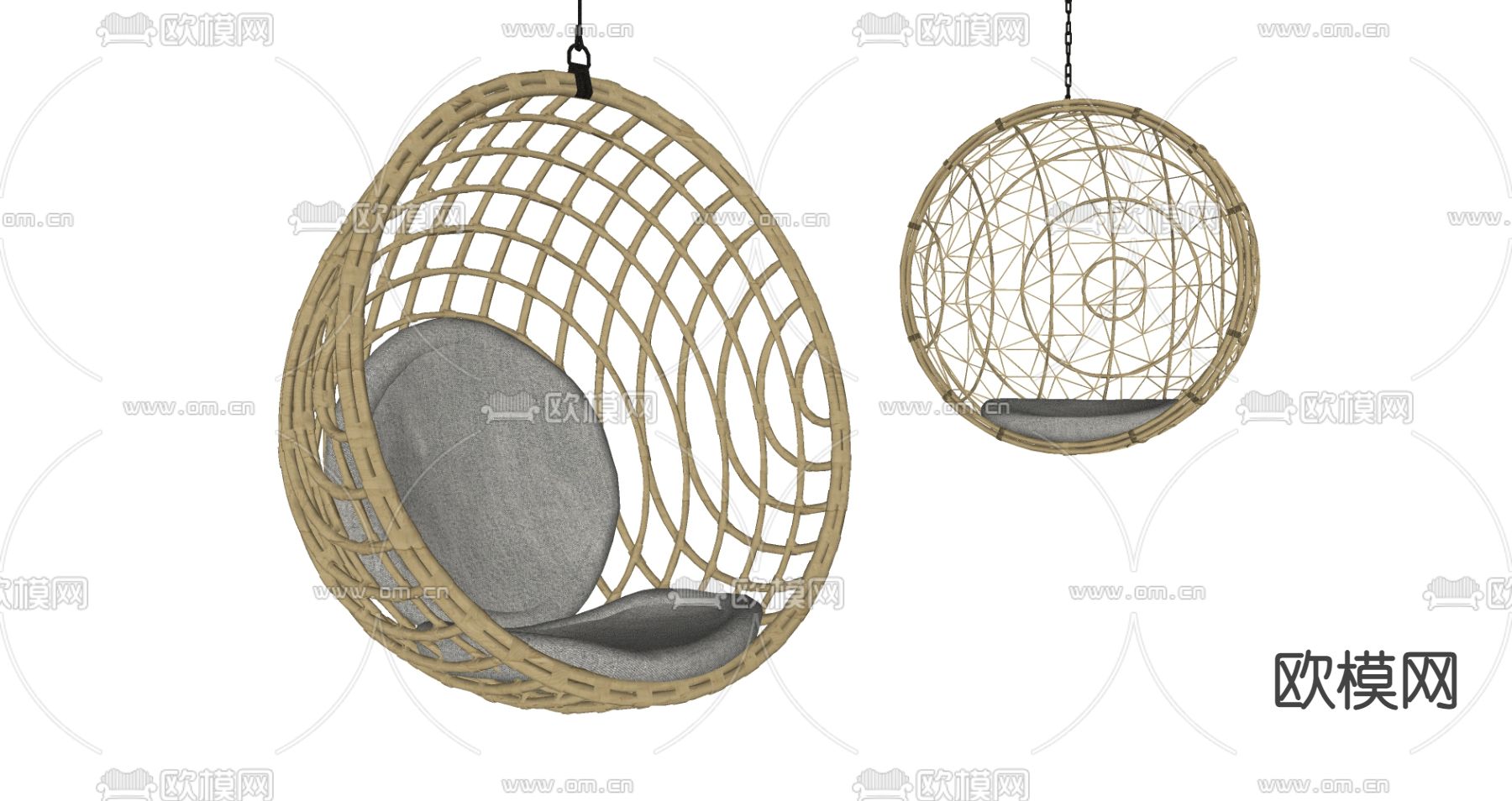 现代吊椅su模型下载（渲染图2）