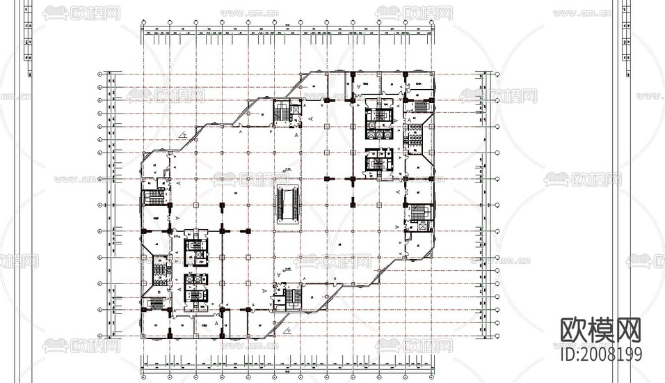 大型商場(chǎng)建筑cad施工圖下載(渲染圖1)