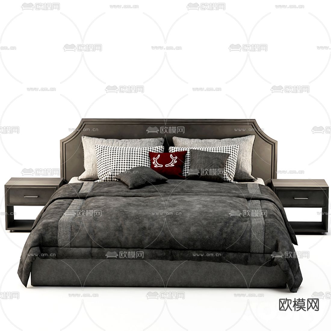 TON 双人床3d模型下载（渲染图3）