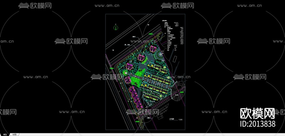 住宅小区景观规划cad施工图下载