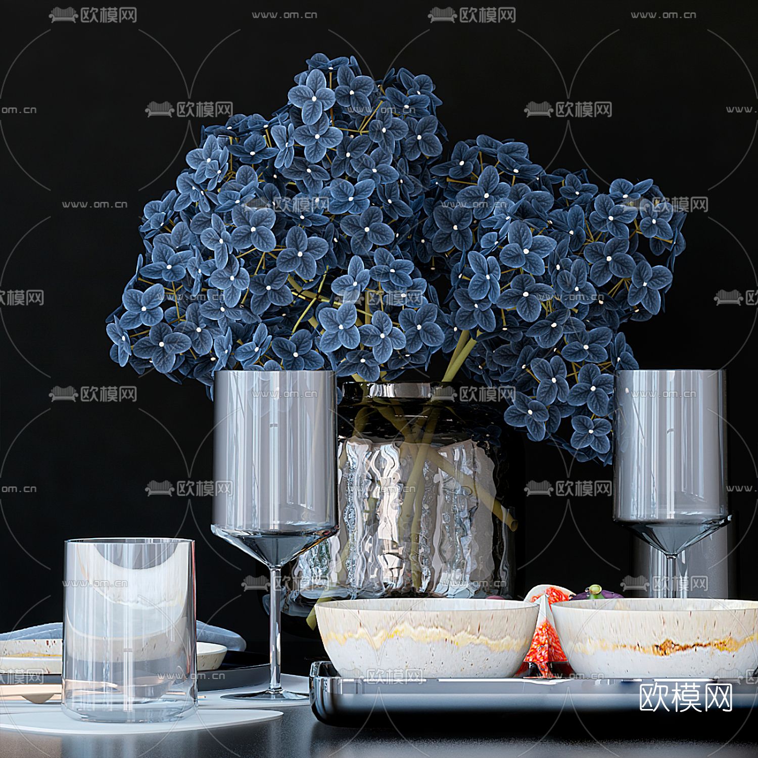 现代西餐刀叉餐具3d模型下载（渲染图2）