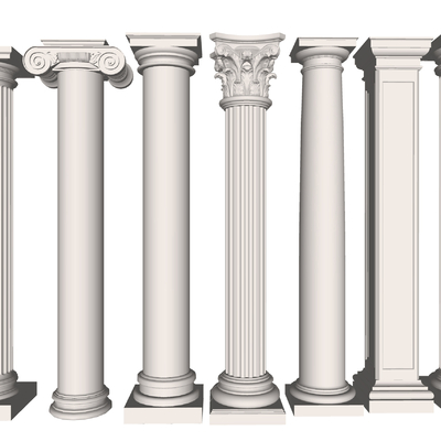  欧式罗马柱su模型 