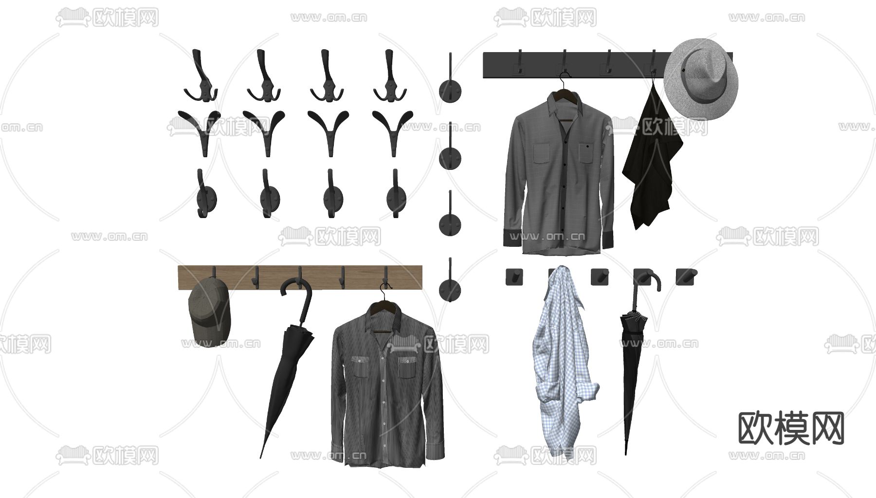 现代挂衣钩su模型下载