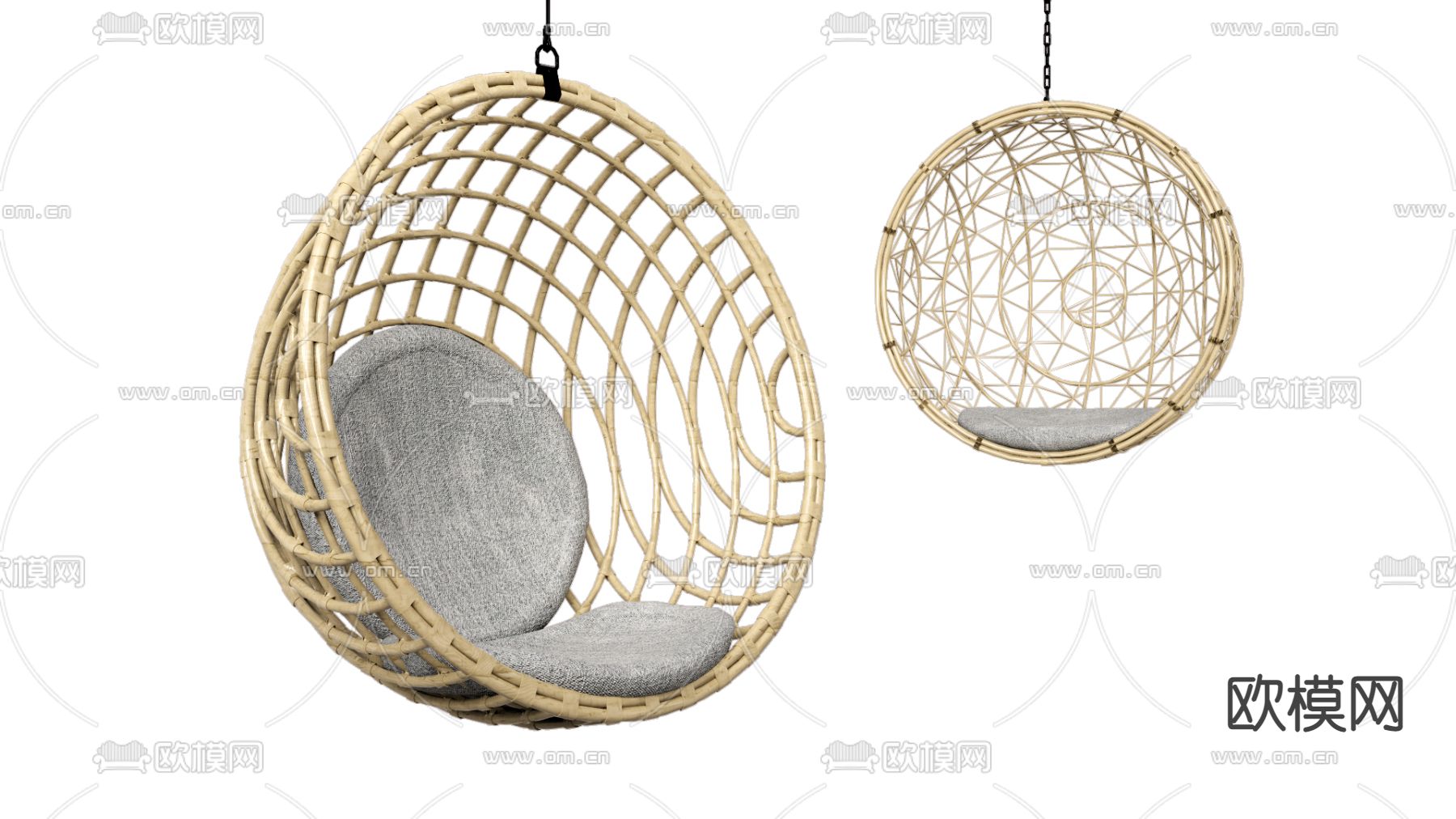 现代吊椅su模型下载（渲染图1）