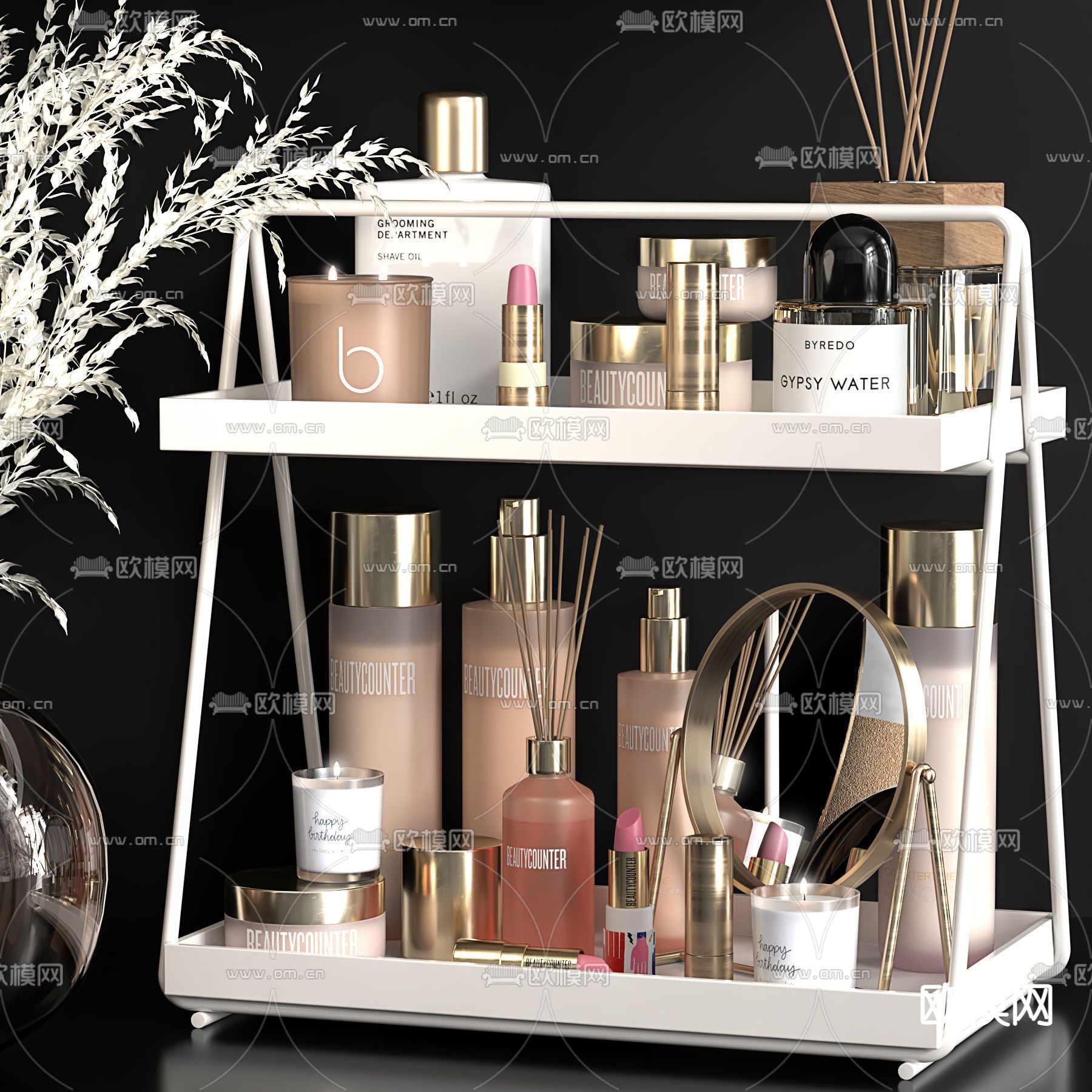 现代香薰护肤洗涤日用3d模型下载（渲染图2）