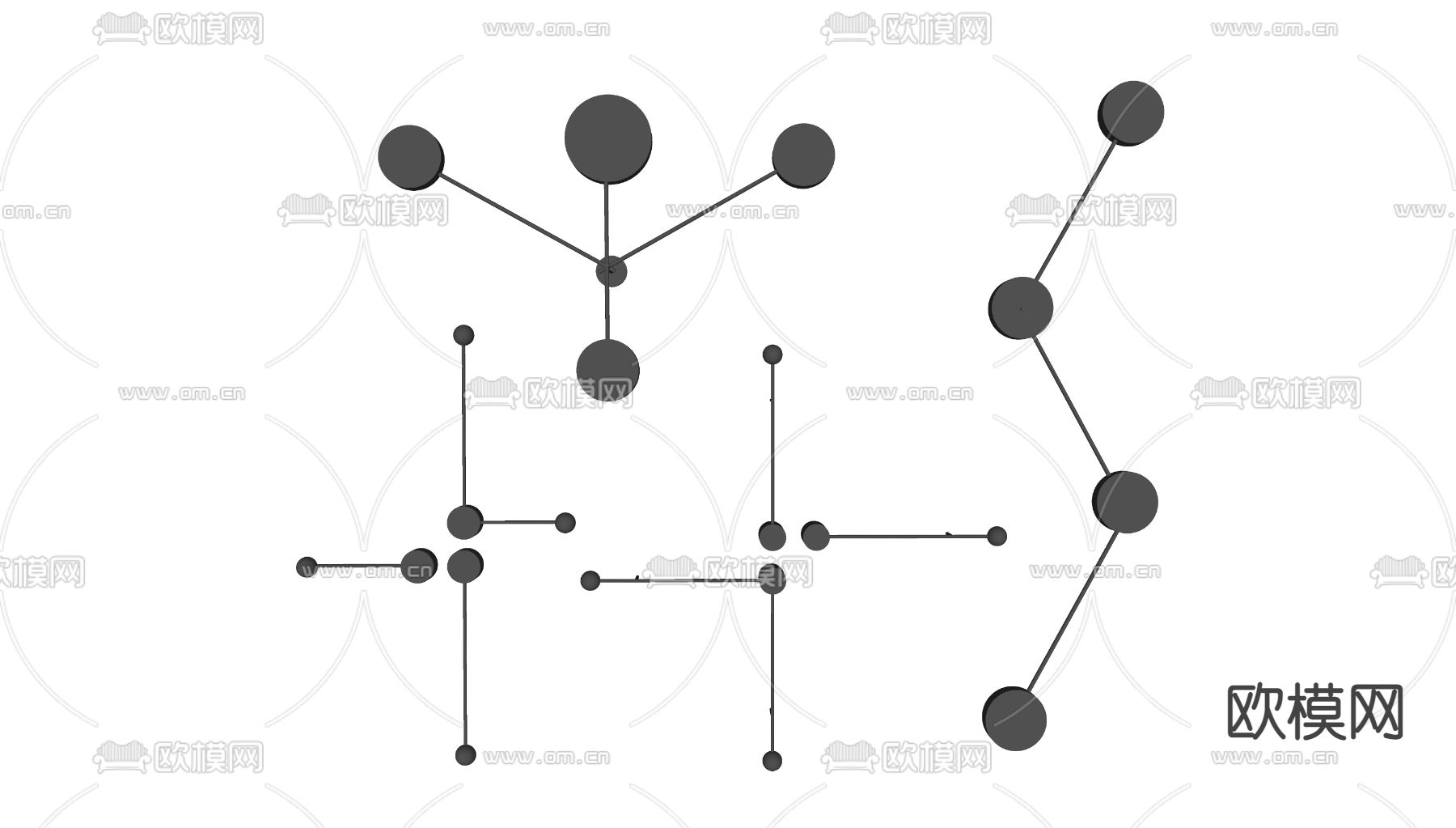 现代金属壁灯su模型下载