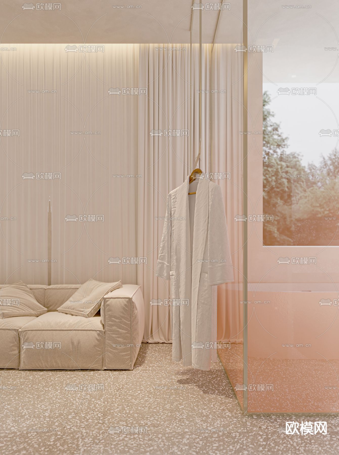 现代SPA护理间3d模型下载（渲染图4）