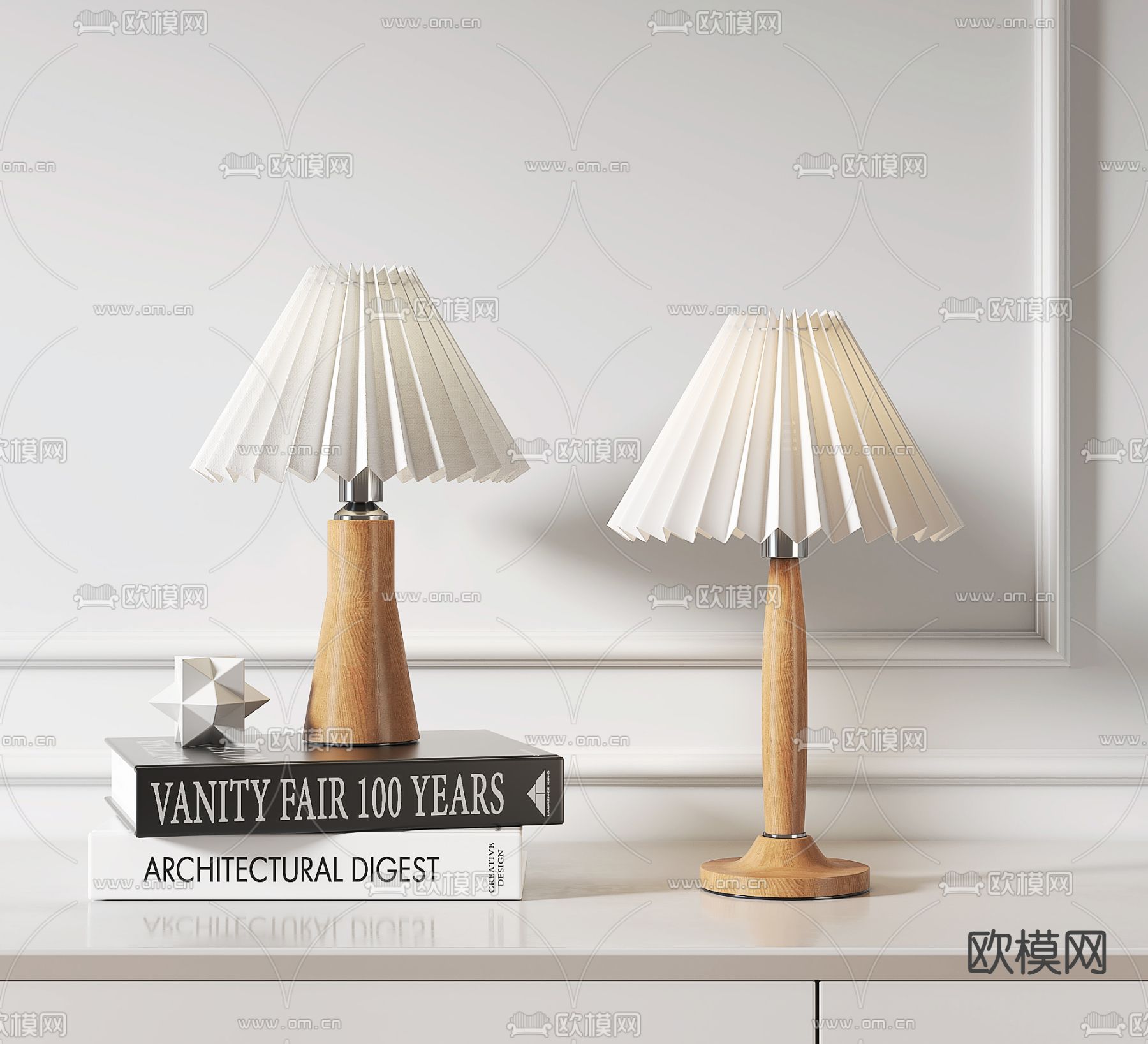 北欧实木台灯3d模型下载