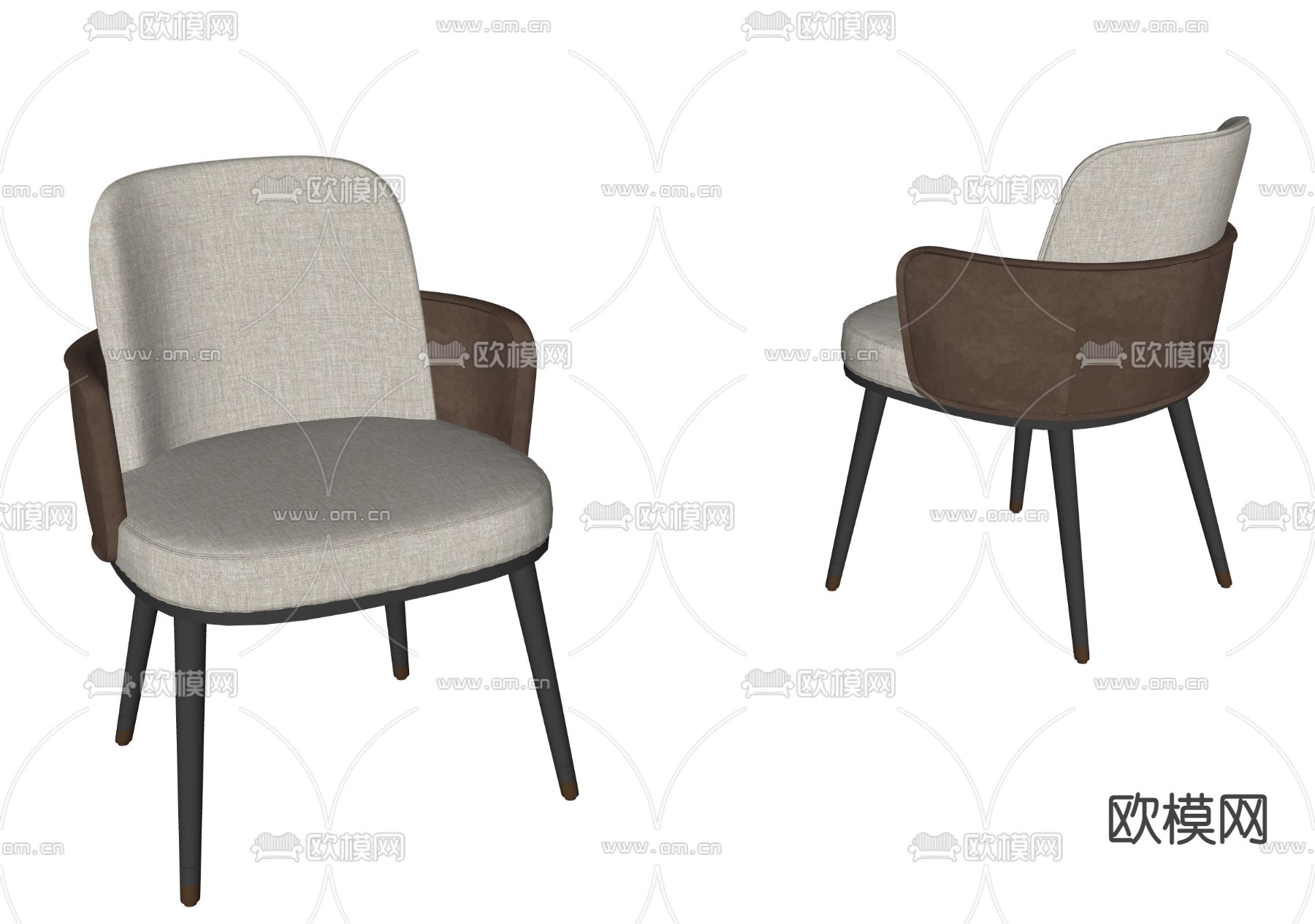 现代餐椅su模型下载（渲染图2）