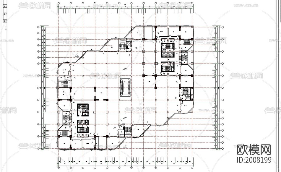 大型商場(chǎng)建筑cad施工圖下載(渲染圖2)