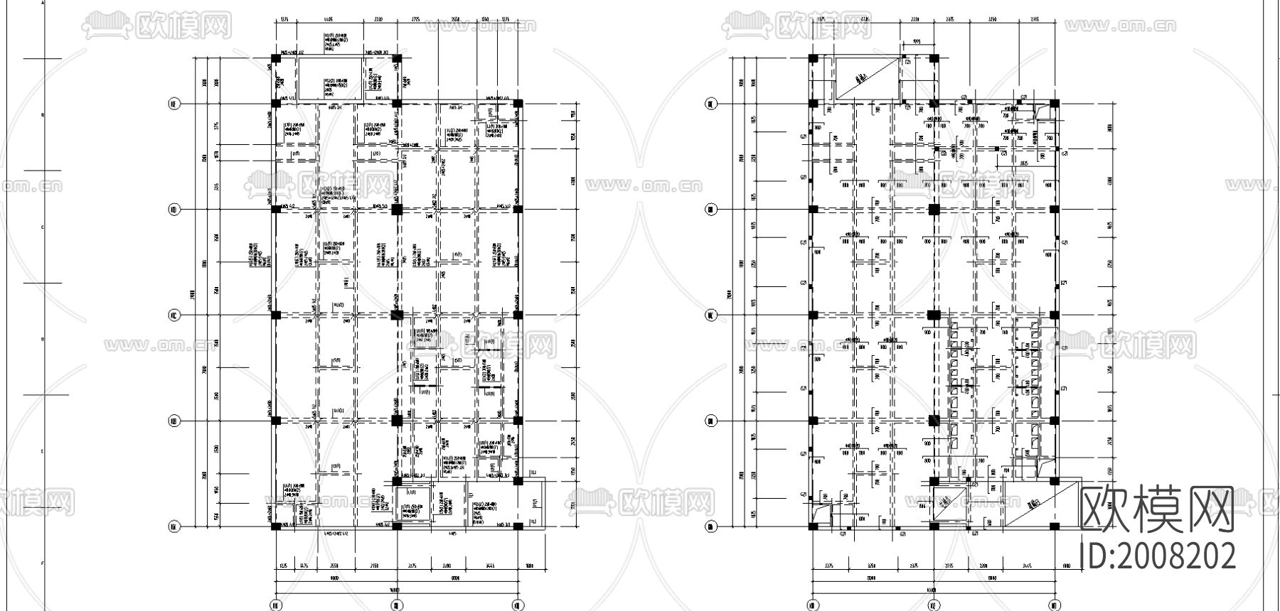 电控楼结构cad施工图下载（渲染图1）