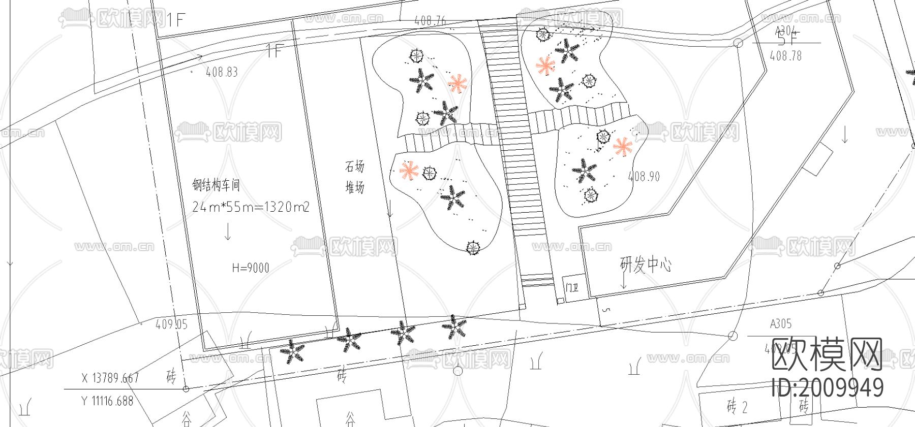 山景区规划cad施工图下载（渲染图2）