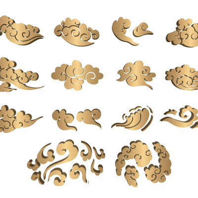  中式祥云浮su模型 