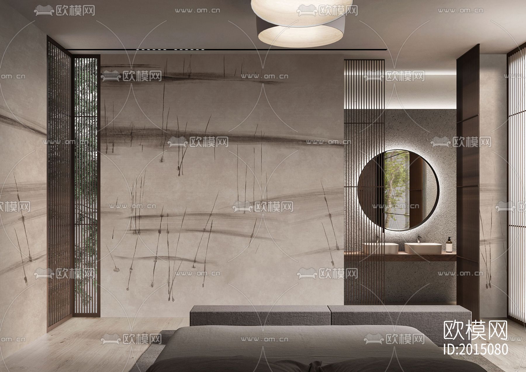 新中式水墨壁纸下载（渲染图6）