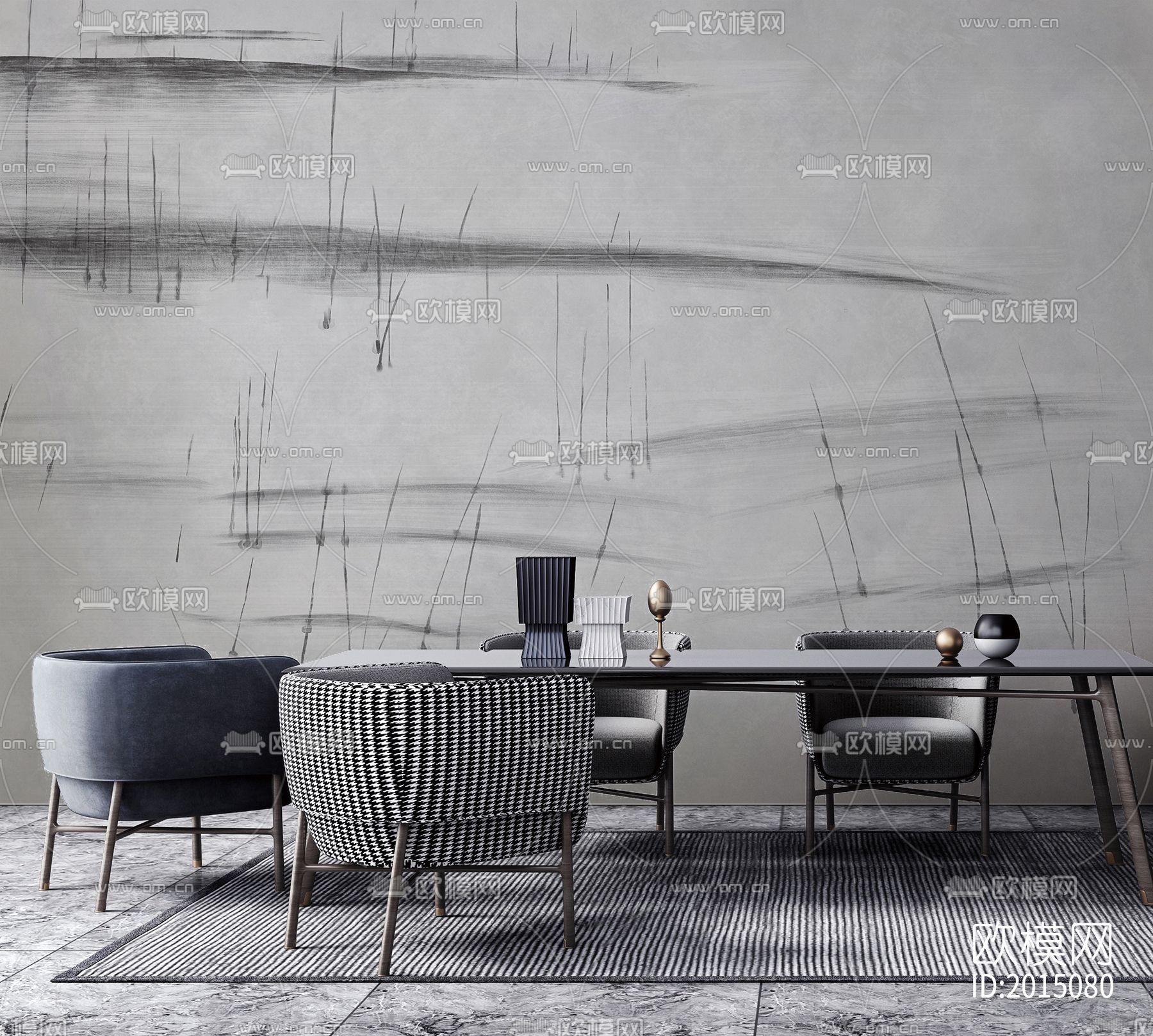 新中式水墨壁纸下载（渲染图4）