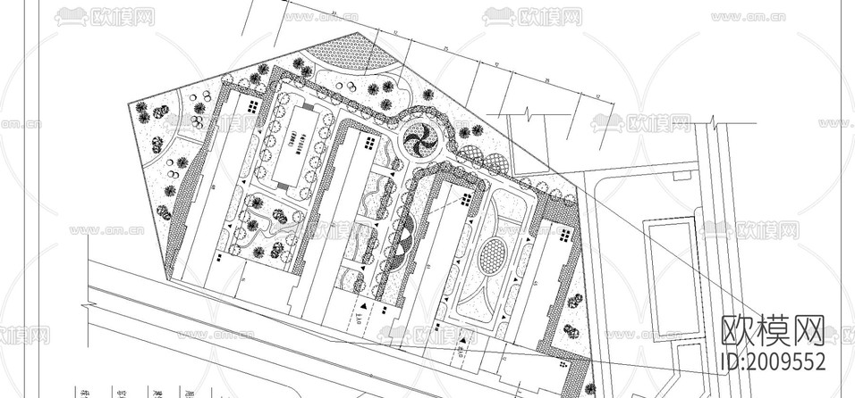 小区公园cad施工图下载(渲染图1)