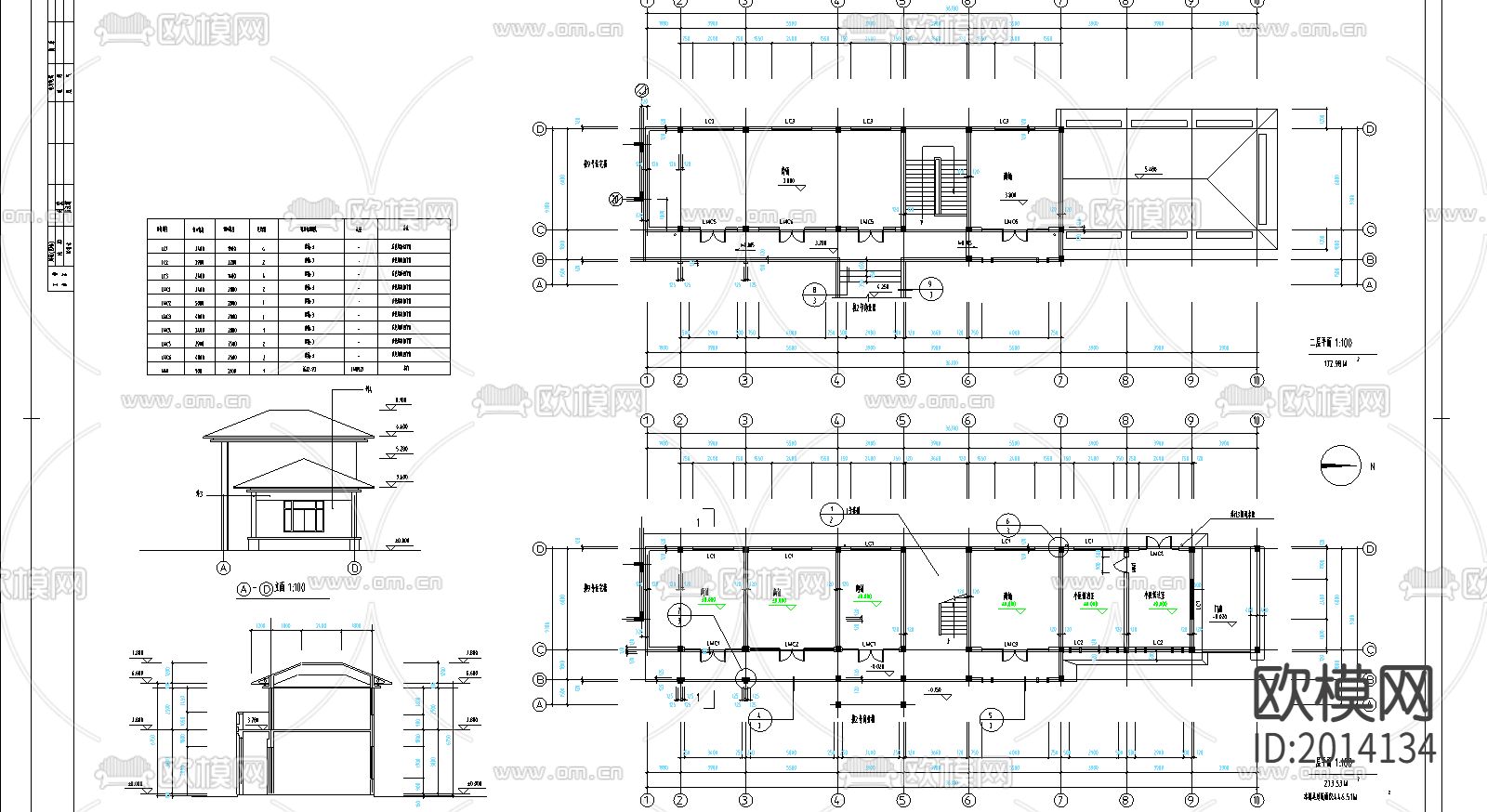 商业街cad施工图下载（渲染图3）