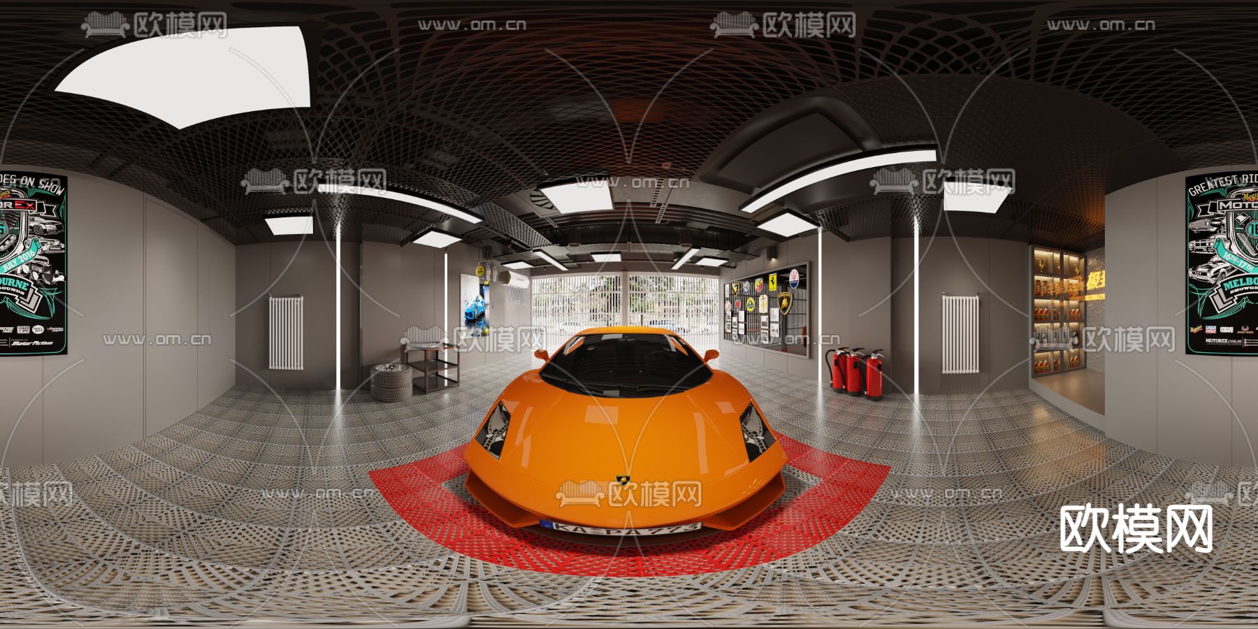 现代汽修店cr全景3d模型