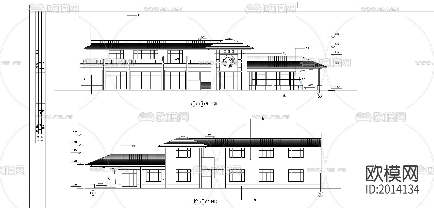 商业街cad施工图下载（渲染图1）