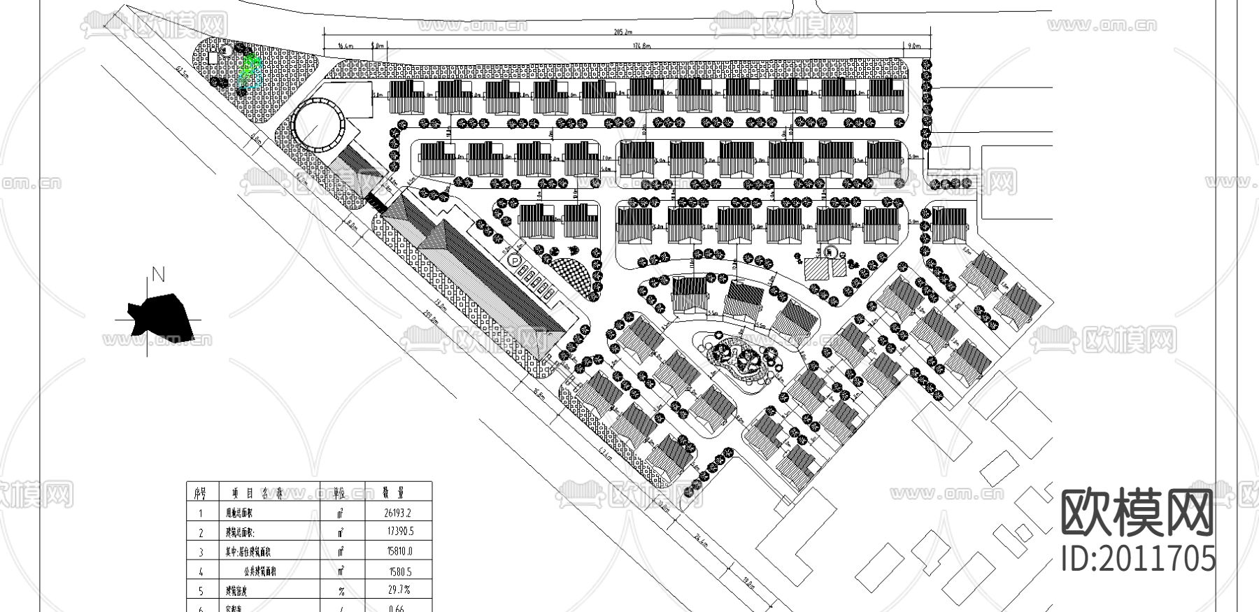 居住小区规划CAD施工图下载（渲染图1）