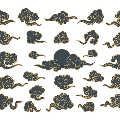  中式祥云雕花su模型 