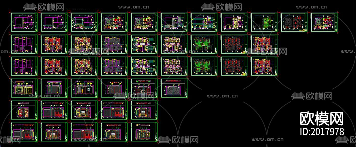 中式家装cad施工图下载（渲染图3）