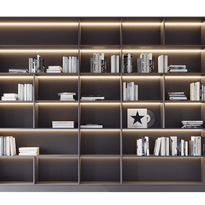 新中式书柜免费下载-3dmax模型免费下载-欧模网