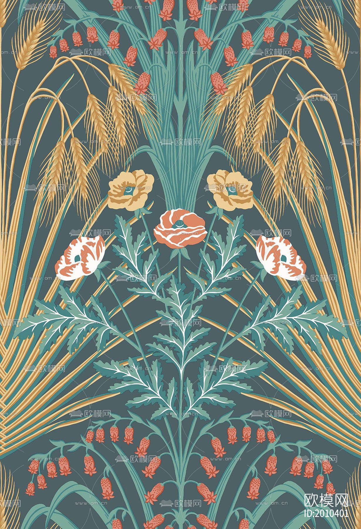 对称印花植物壁纸下载