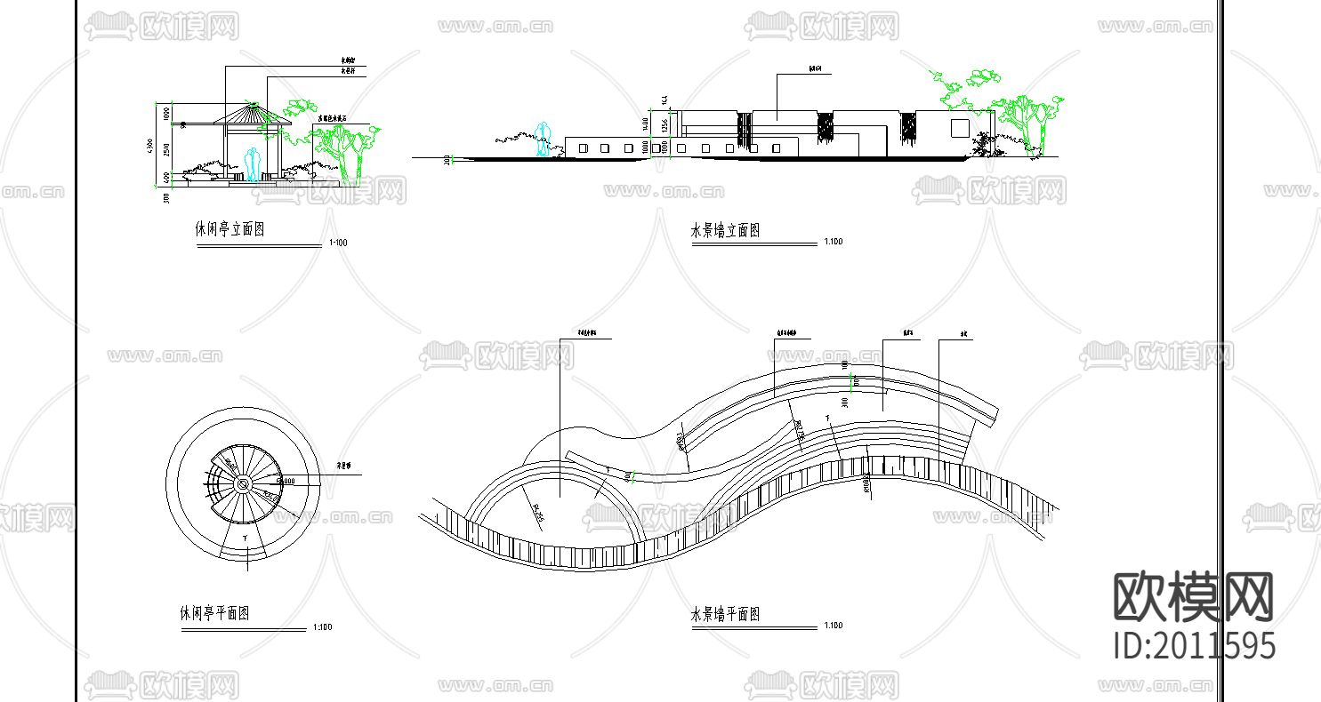小区绿化规划图CAD施工图下载（渲染图3）