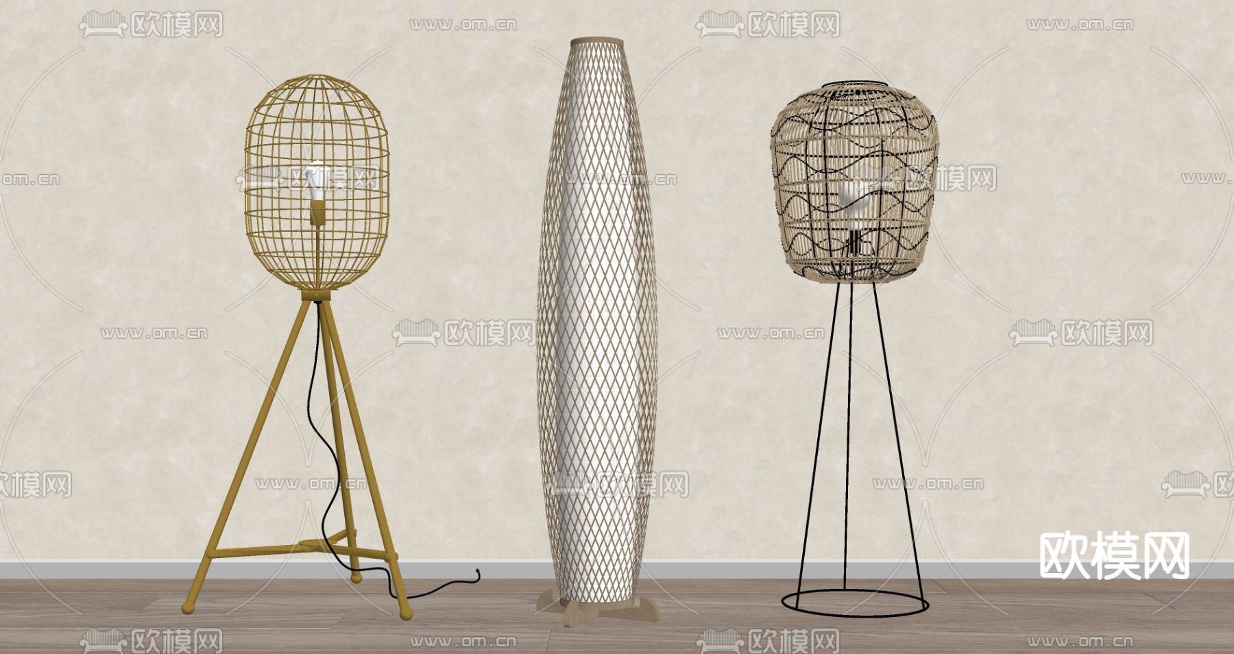 侘寂落地灯su模型下载（渲染图2）