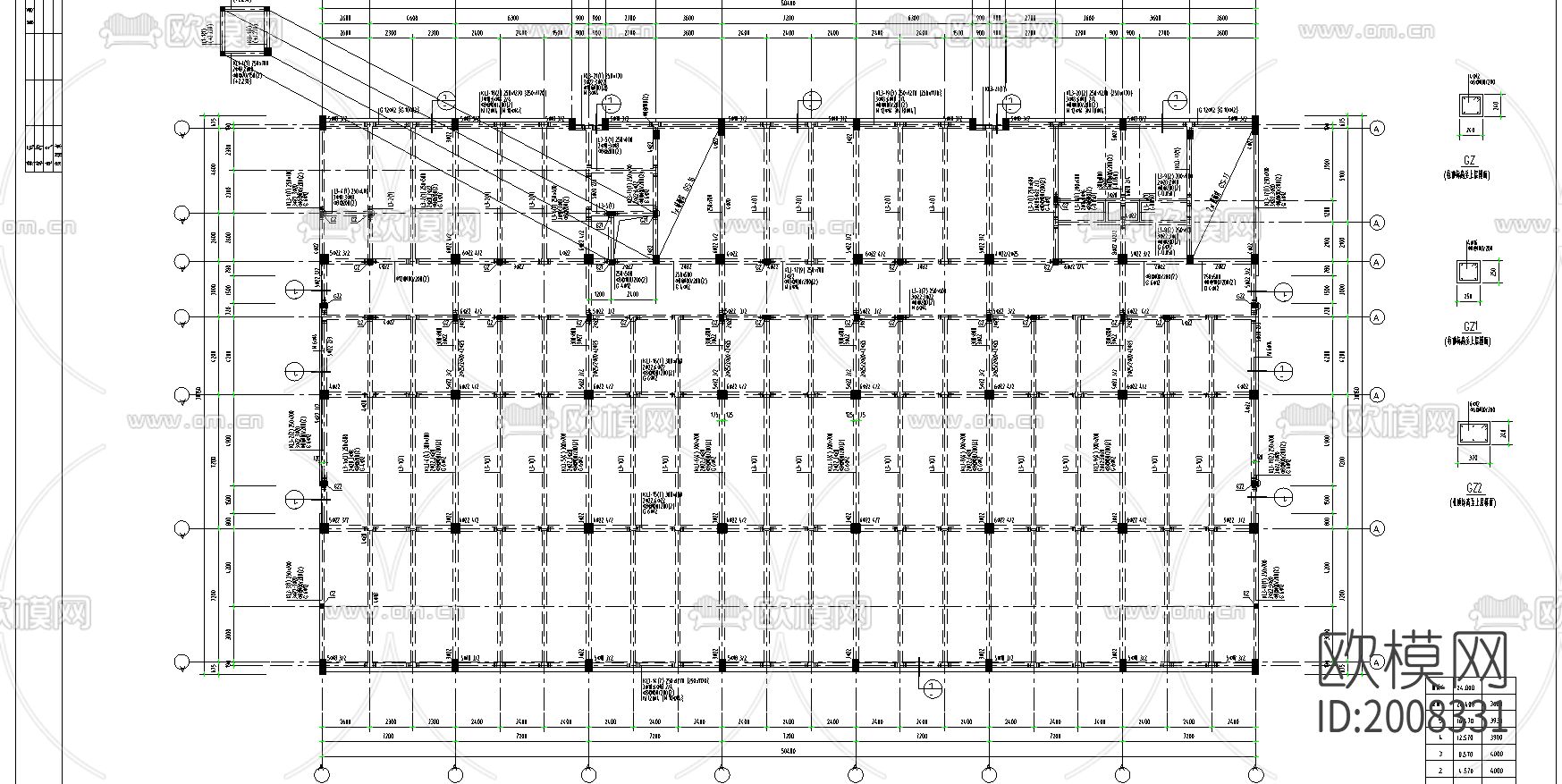 电子综合楼框架结构cad施工图下载（渲染图3）