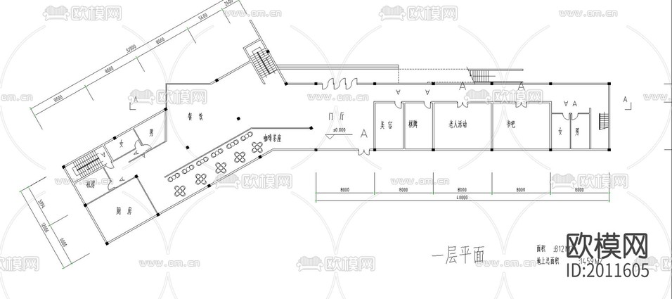 南會(huì)所CAD施工圖下載(渲染圖2)