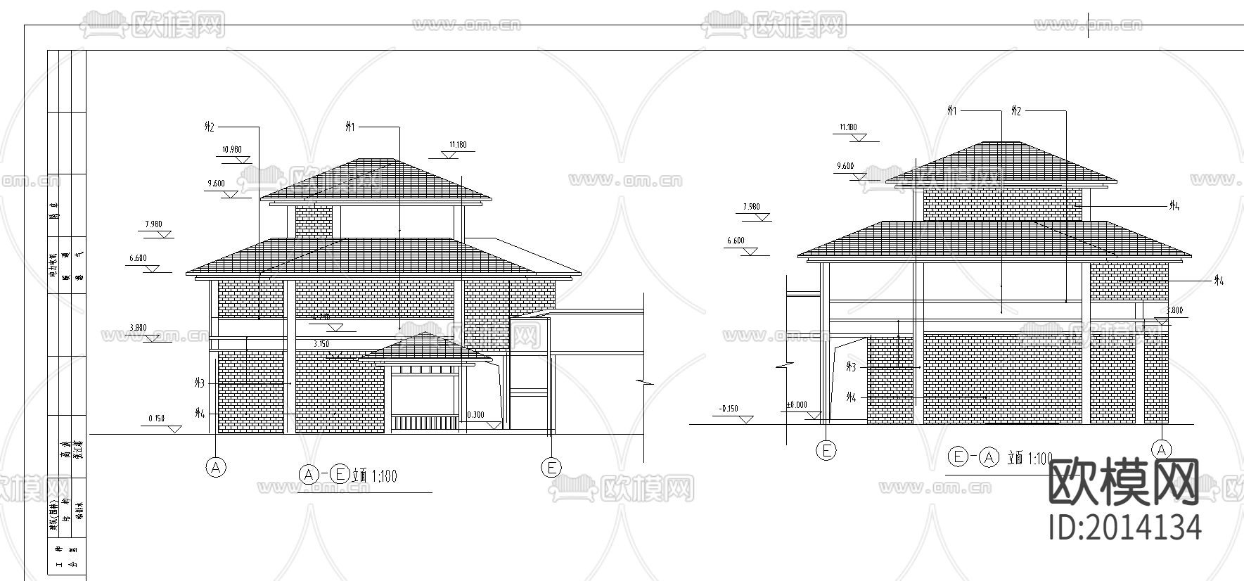 商业街cad施工图下载（渲染图2）