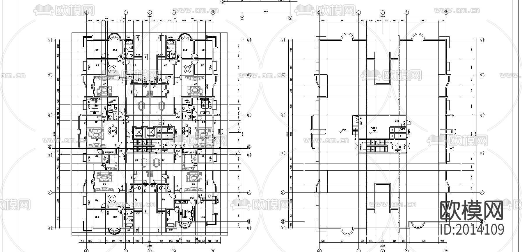商业写字楼cad施工图下载（渲染图3）