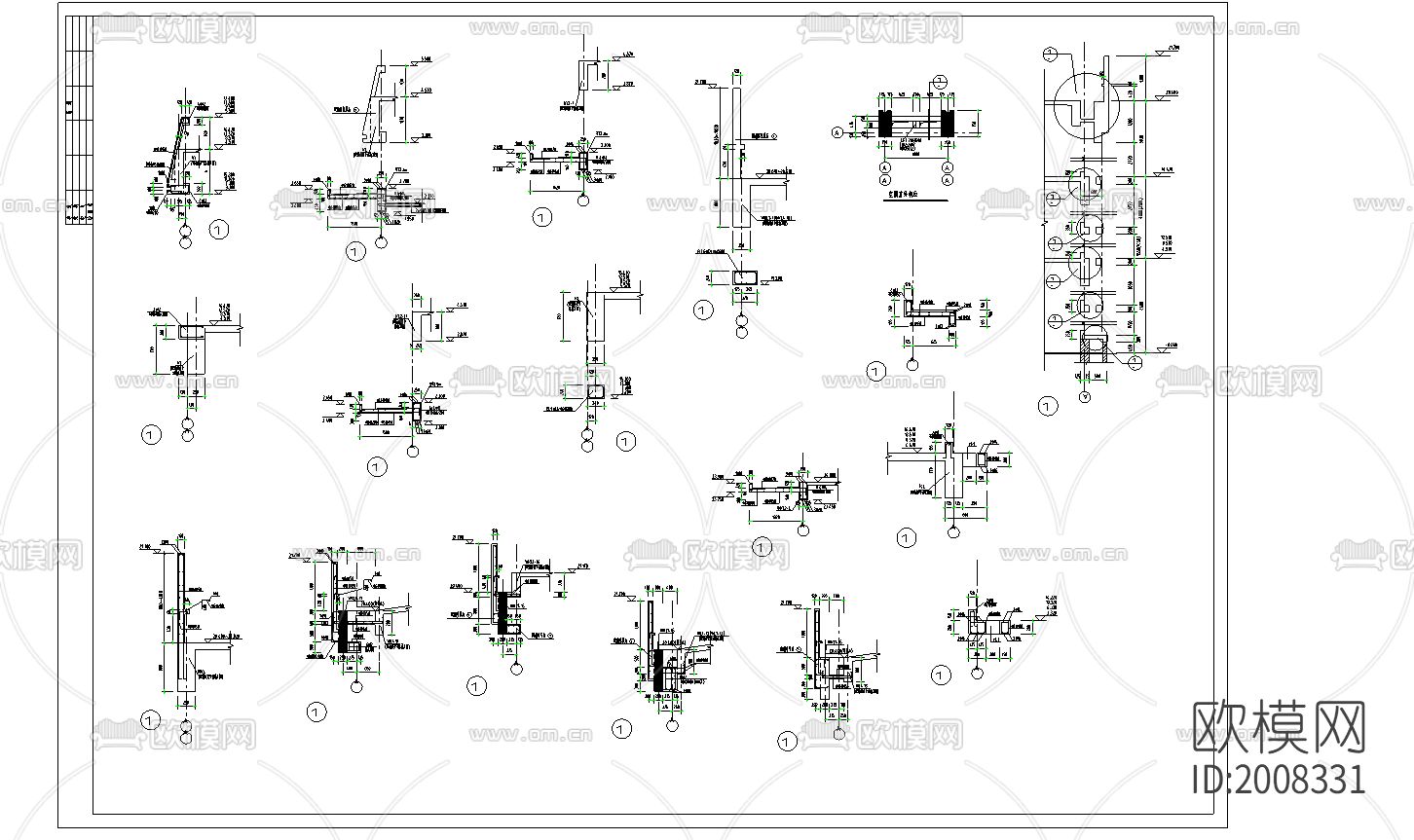 电子综合楼框架结构cad施工图下载（渲染图1）