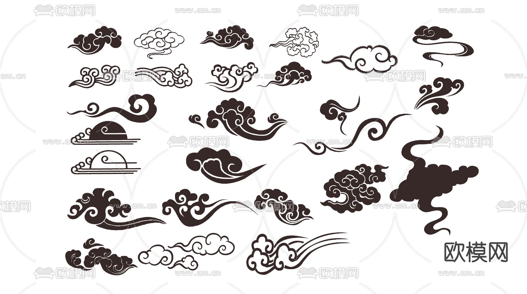 中式祥云雕花su模型下载