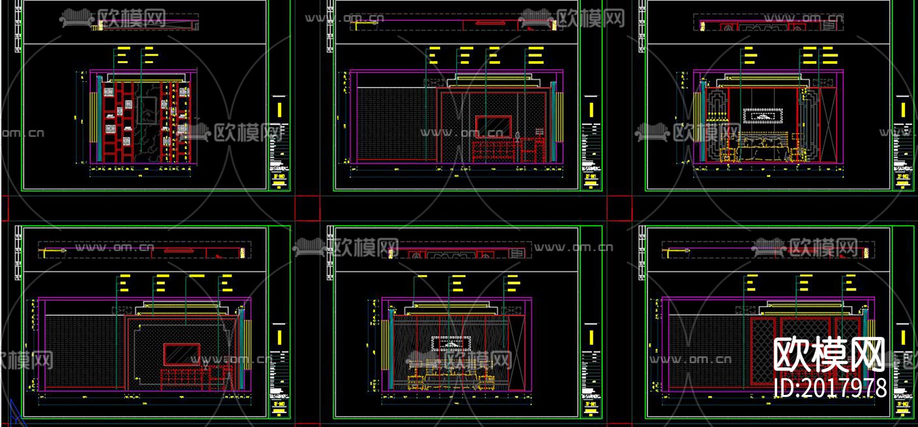 中式家装cad施工图下载（渲染图8）