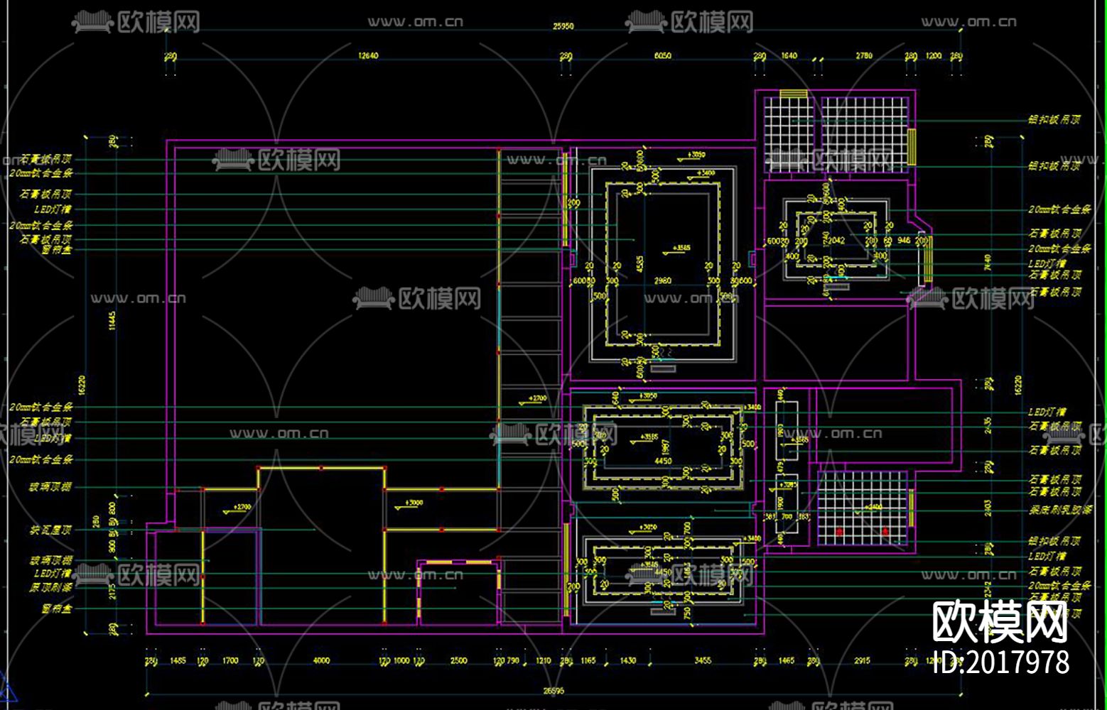 中式家装cad施工图下载（渲染图7）