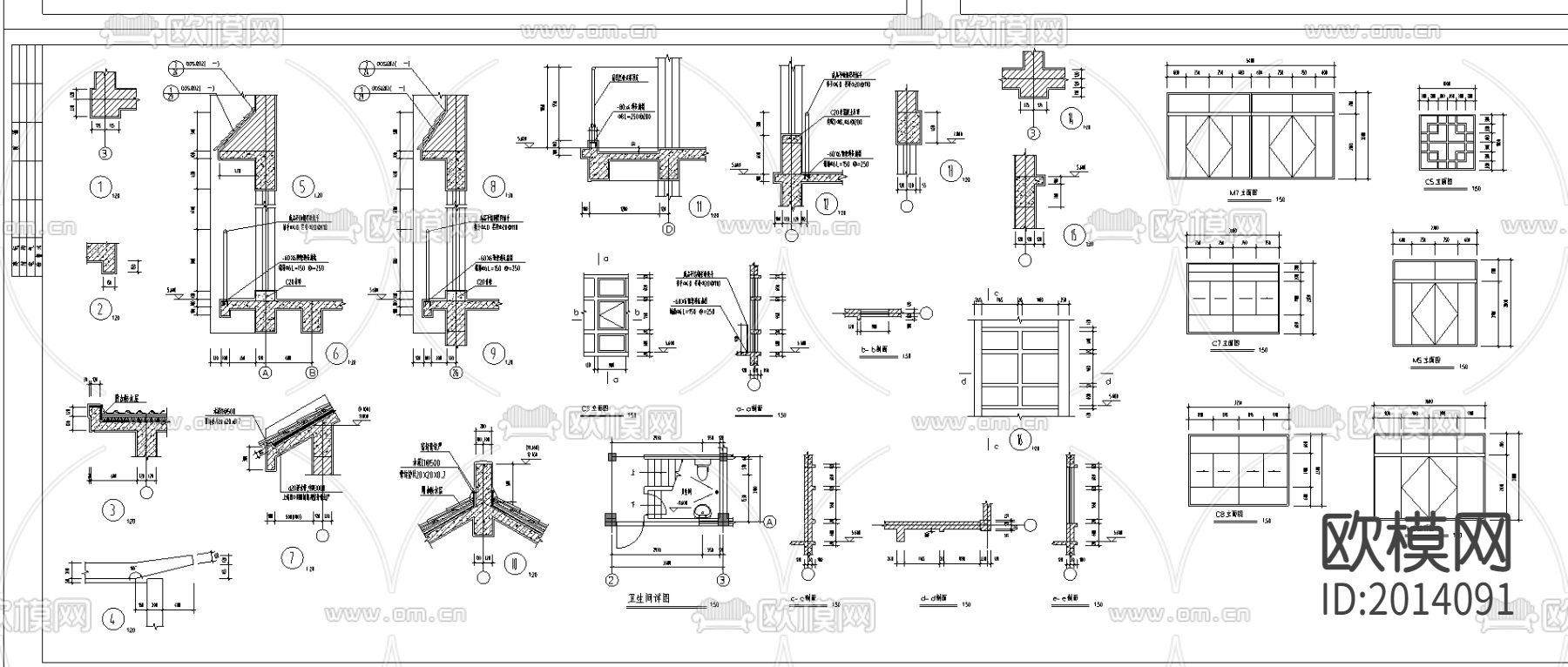 商业街cad施工图下载（渲染图1）