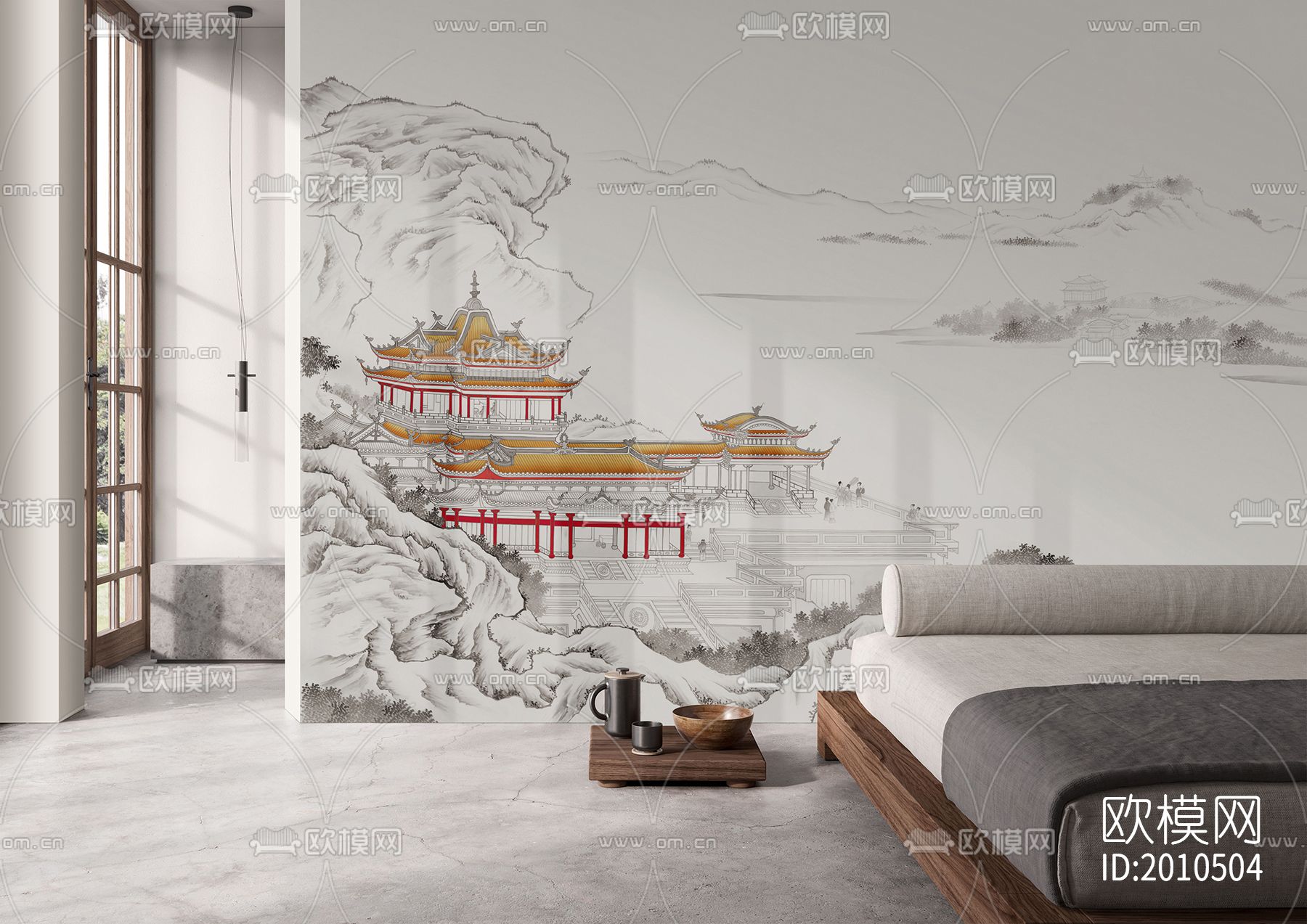 中式山水壁纸下载（渲染图3）