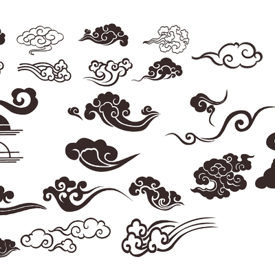  中式祥云雕花su模型 