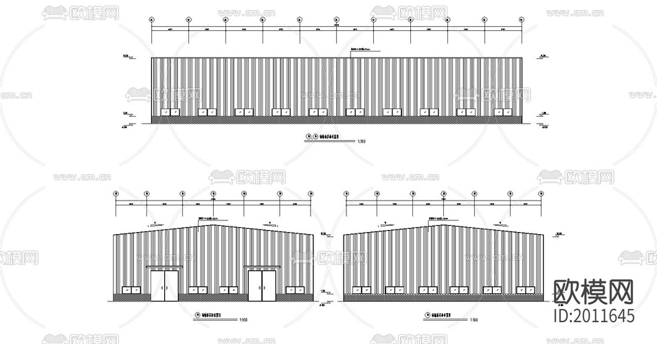 某公司60×32廠房工程CAD施工圖下載(渲染圖1)