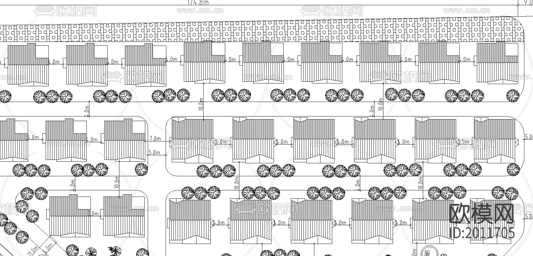 居住小区规划CAD施工图下载（渲染图2）
