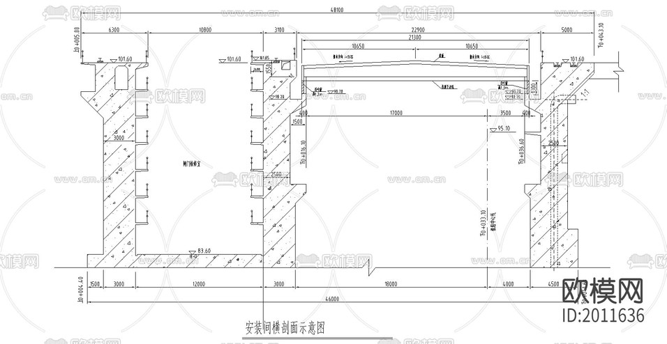 某水利发电厂钢结构CAD施工图下载(渲染图2)