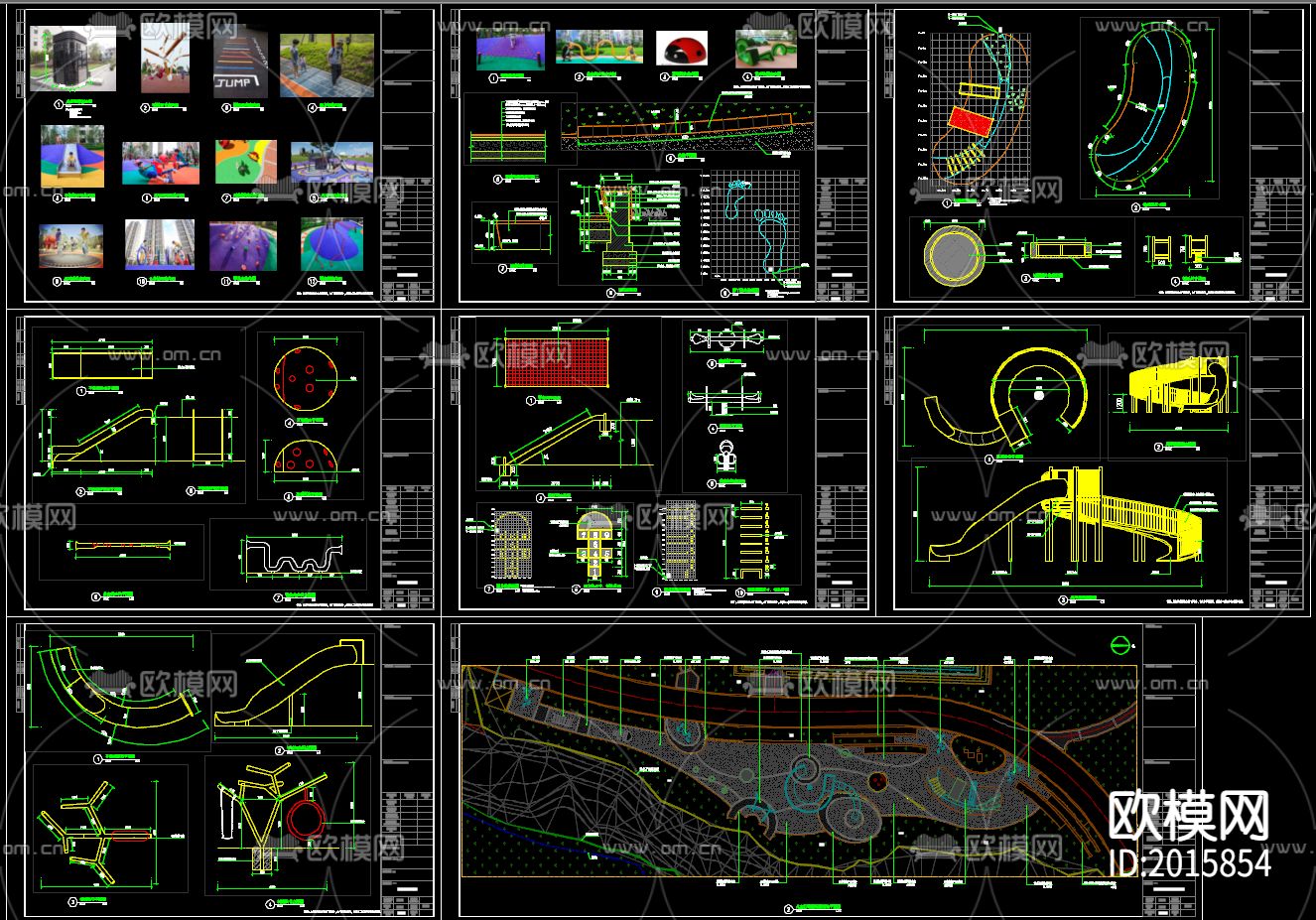 儿童户外游乐场地cad施工图-免费3dmax模型库-欧模网