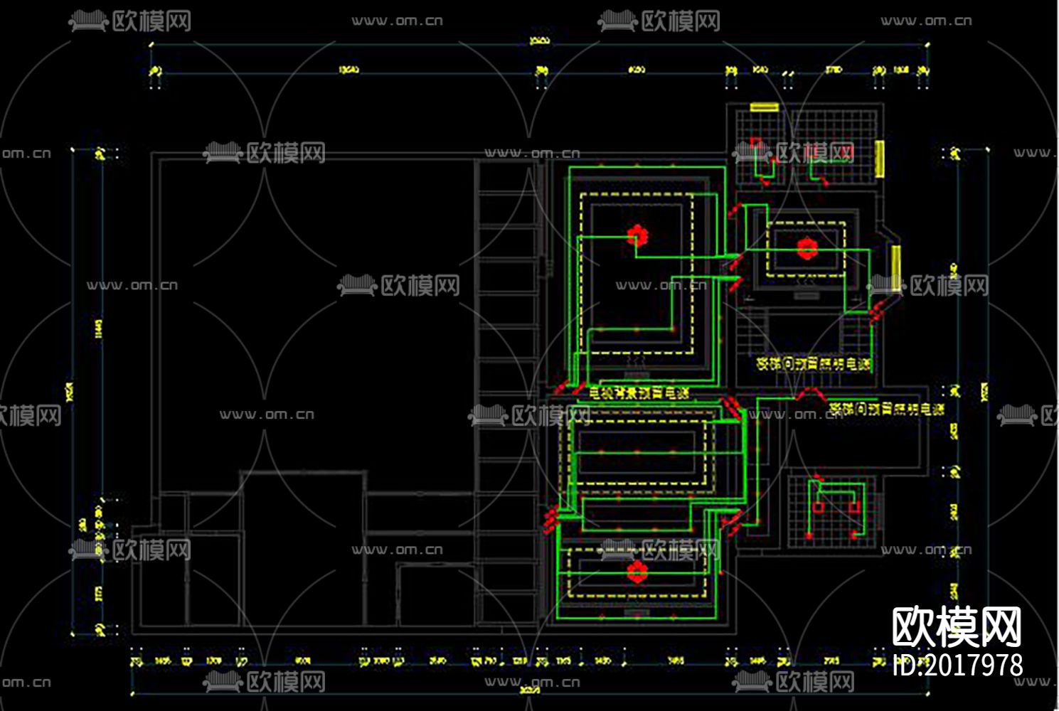 中式家装cad施工图下载（渲染图1）