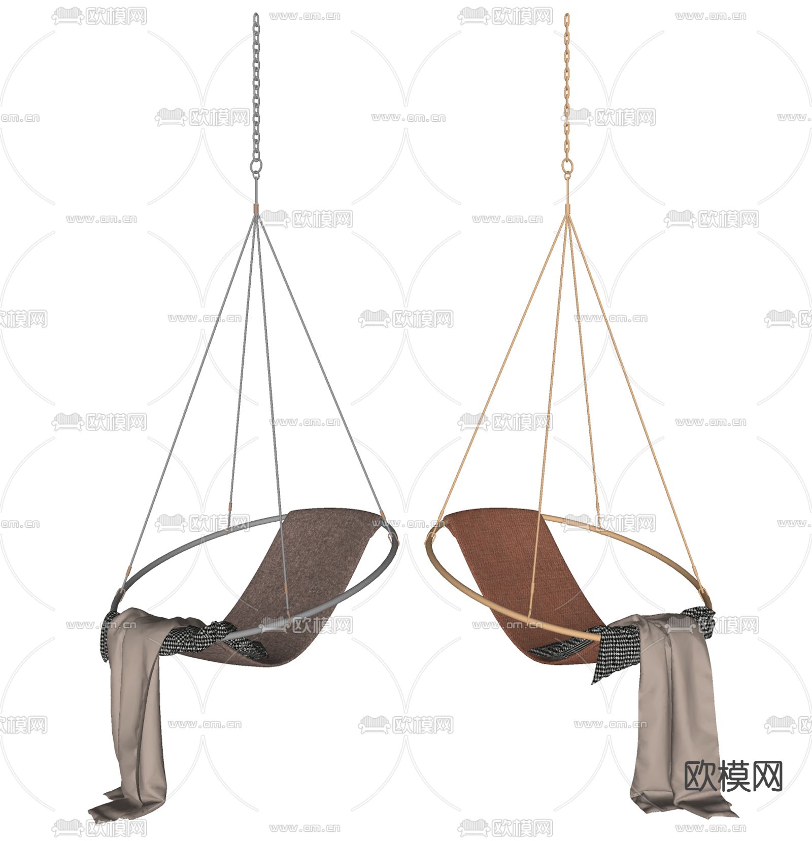 现代布艺吊椅su模型